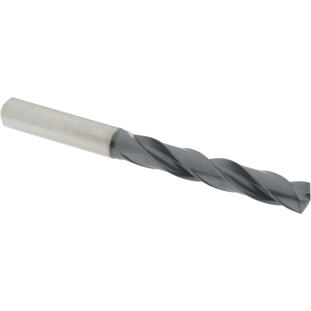 Accupro US174014 Jobber Length Drill Bit: 0.3748" Dia, 140 °, Solid Carbide 