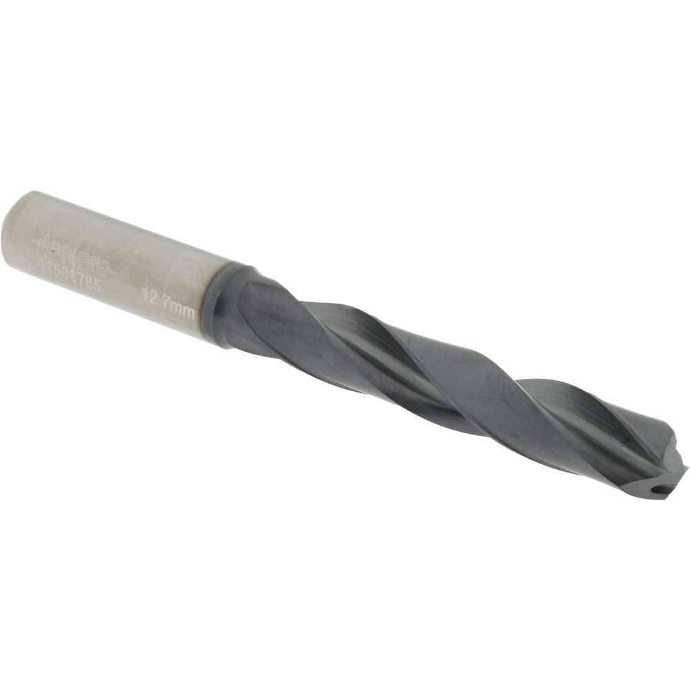 Accupro UL173023 Jobber Length Drill Bit: 0.5" Dia, 140 °, Solid Carbide 