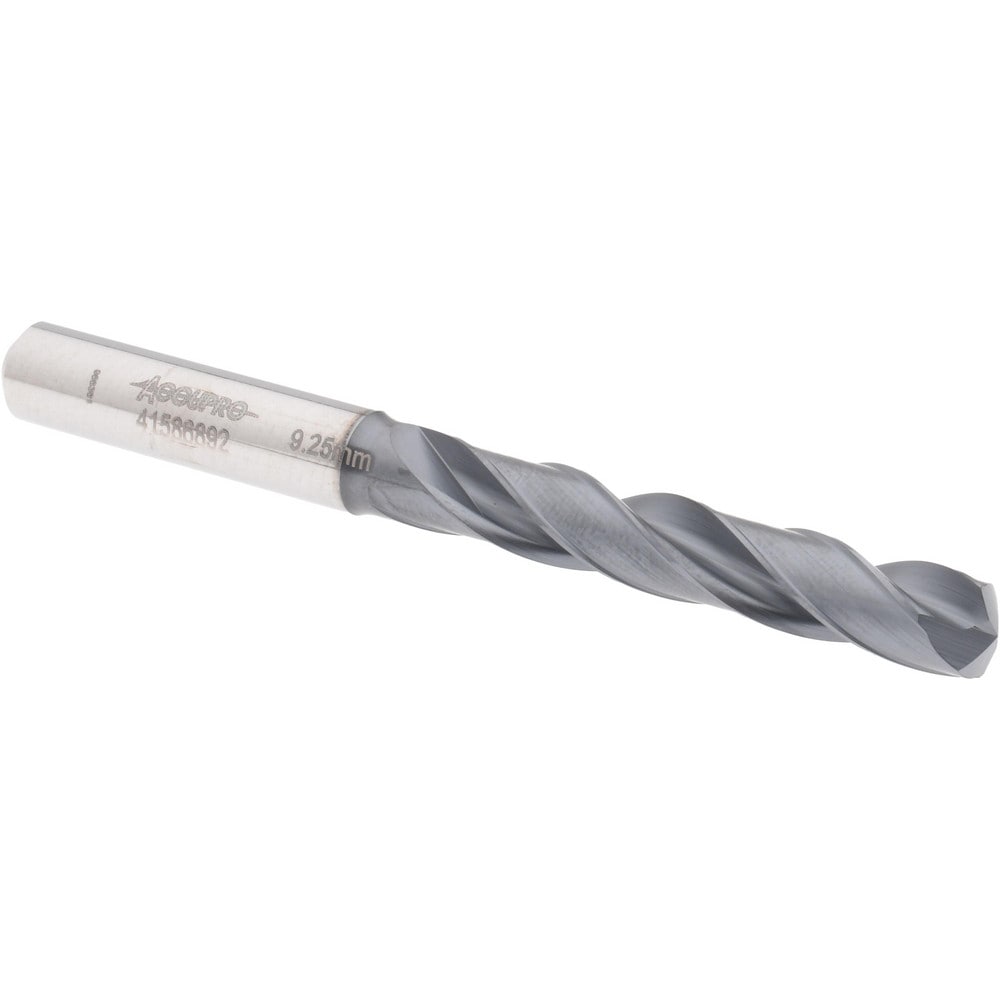 Accupro US174049 Jobber Length Drill Bit: 0.3642" Dia, 140 °, Solid Carbide 