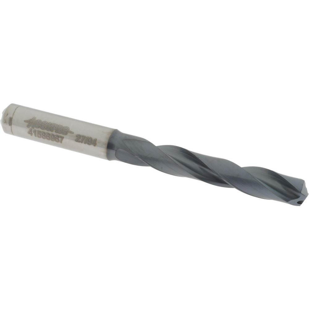 Accupro UL173019 Jobber Length Drill Bit: 0.4219" Dia, 140 °, Solid Carbide 