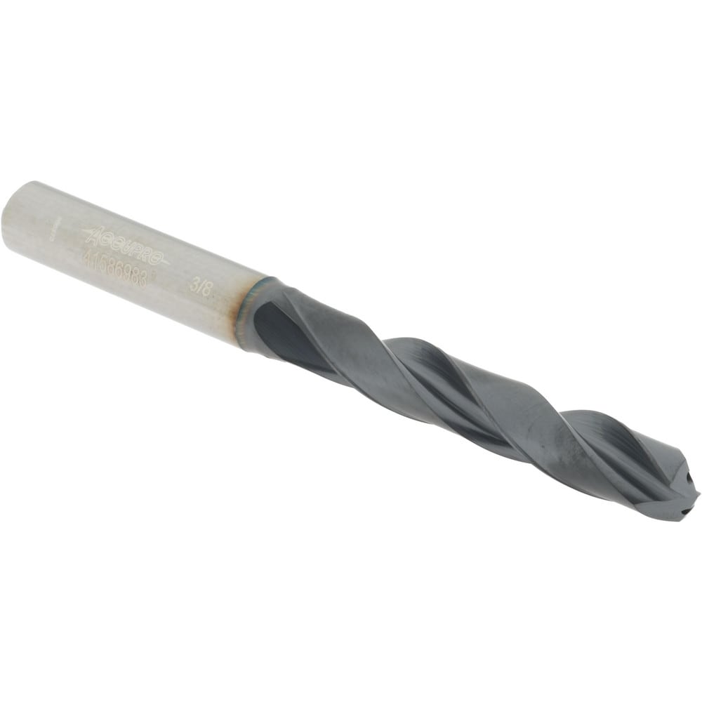 Accupro UL173016 Jobber Length Drill Bit: 0.375" Dia, 140 °, Solid Carbide 