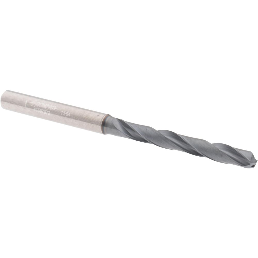 Accupro UL173005 Jobber Length Drill Bit: 0.2031" Dia, 140 °, Solid Carbide 