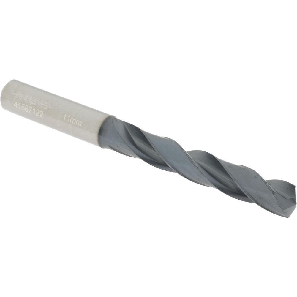 Accupro US174051 Jobber Length Drill Bit: 0.4331" Dia, 140 °, Solid Carbide 