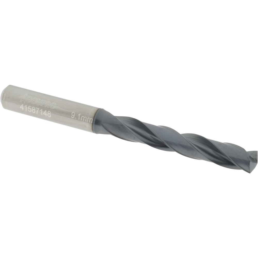 Accupro US174048 Jobber Length Drill Bit: 0.3583" Dia, 140 °, Solid Carbide 