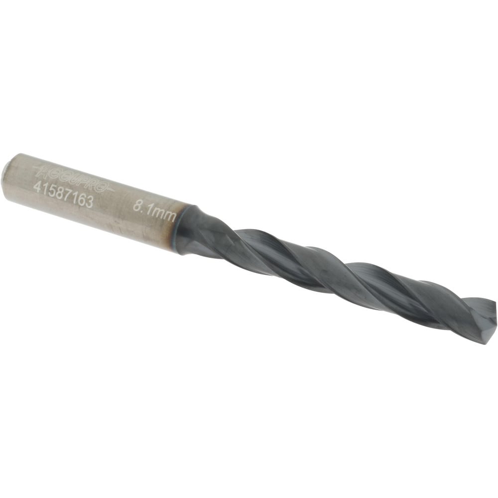 Accupro US174046 Jobber Length Drill Bit: 0.3189" Dia, 140 °, Solid Carbide 