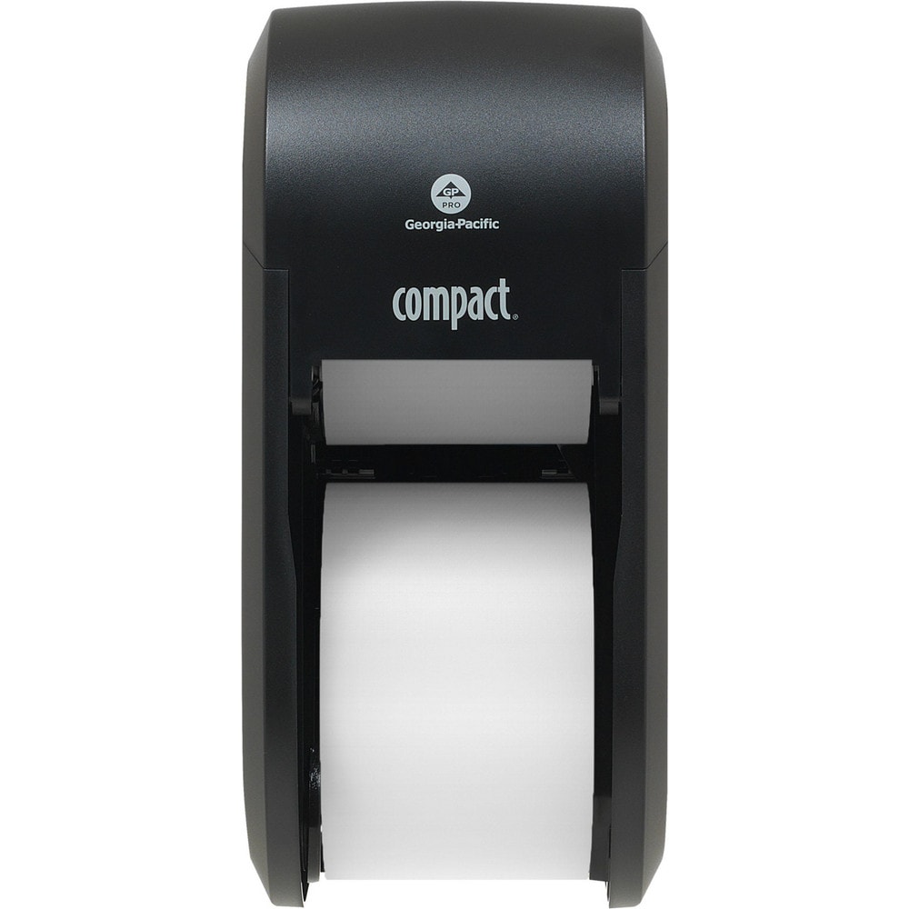 Compact 2-Roll Vertical Coreless High-Capacity Toilet Paper Dispenser, Black