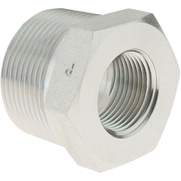 Industrial Pipe Bushing: 3/4" Female Thread, 1-1/4" Male Thread, MNPTF x FNPTF