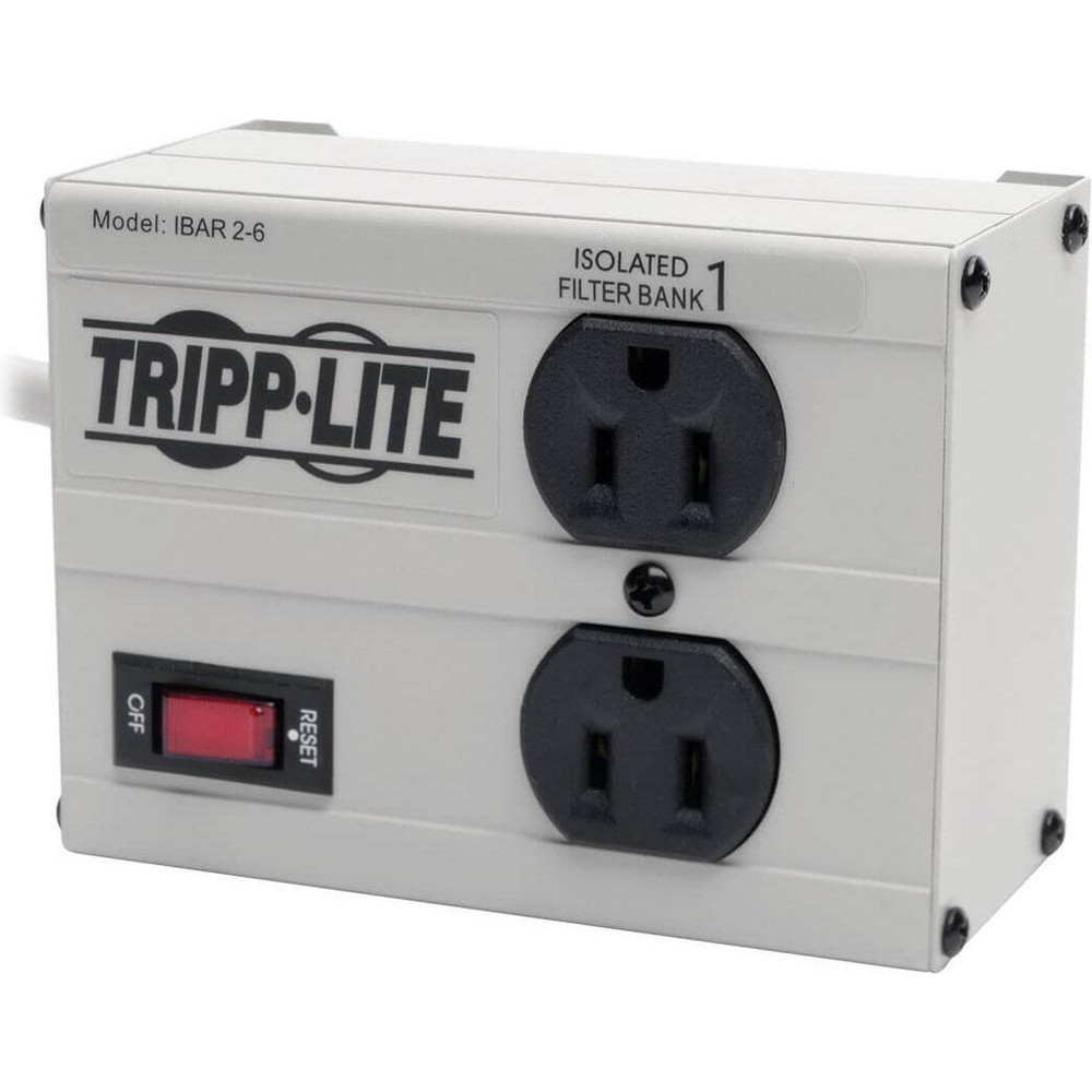 TrippLite 2 Outlets, 120 VAC15 Amps, 6' Cord, Power Outlet Strip