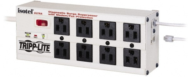 Tripp-Lite ISOTEL8 ULTRA 8 Outlets, 120 VAC15 Amps, 10 Cord, Power Outlet Strip 