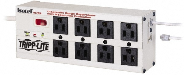 Tripp-Lite ISOTEL8 ULTRA 8 Outlets, 120 VAC15 Amps, 10 Cord, Power Outlet Strip Image