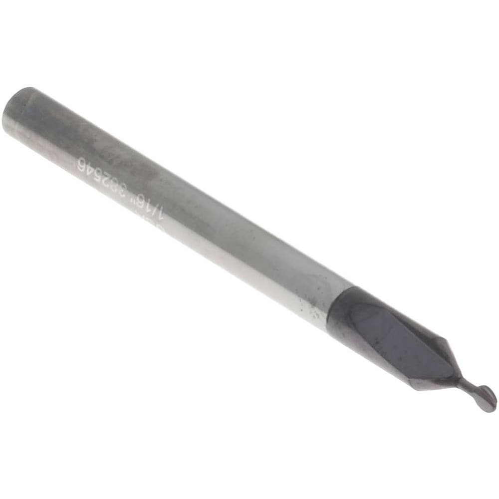 Accupro 41751173 Ball End Mill: 0.0625" Dia, 0.057" LOC, 2 Flute, Solid Carbide Image