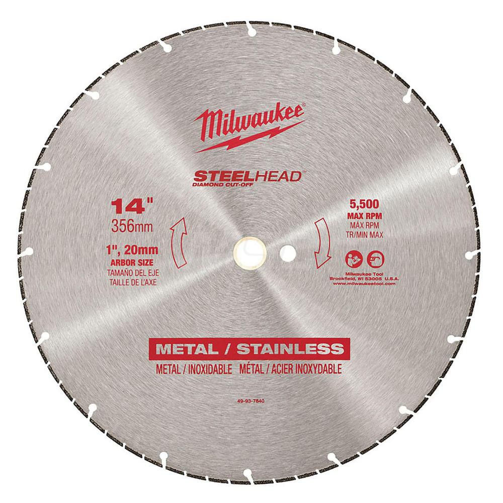 Milwaukee Tool 49-93-7840 Wet & Dry Cut Saw Blade: 14" Dia, 1" Arbor Hole, 1/8" Kerf Width Image