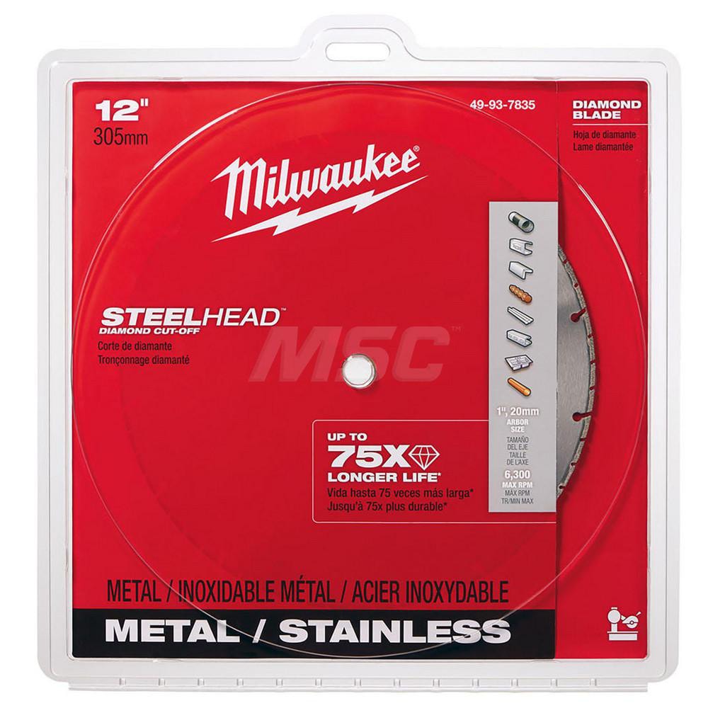 Milwaukee Tool 49-93-7835 Wet & Dry Cut Saw Blade: 12" Dia, 1" Arbor Hole Image