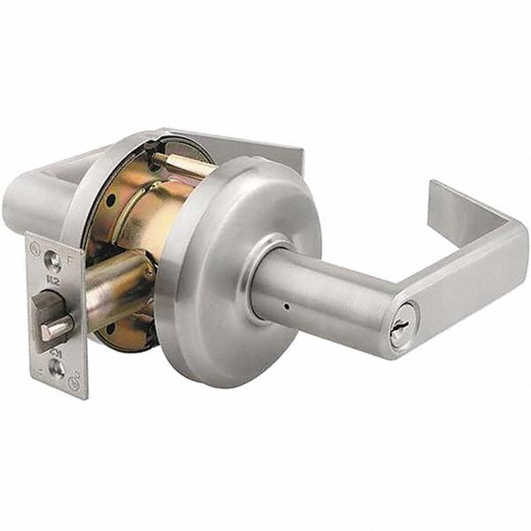 Classroom Lever Lockset for 2-1/4" Thick Doors - 2-3/4" Backset, Satin Chrome Finish