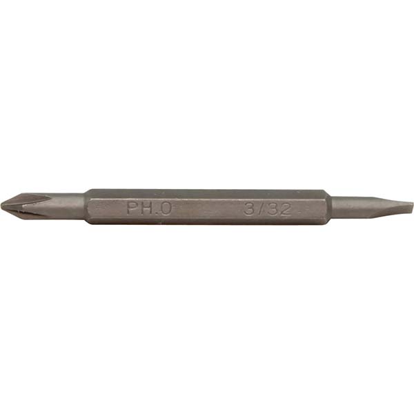 Klein Tools Specialty Screwdriver Bits; Type: Slotted/Phillips Bit ; Style: Double End ; Overall Length Range: 1" - 2.9" ; Drive Size (Inch): 3/32