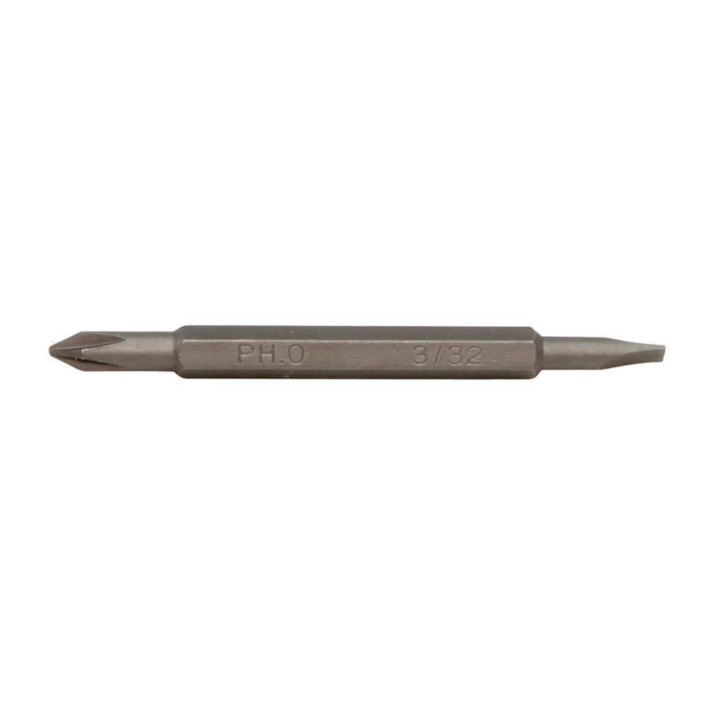 Slotted Screwdriver Insert Bit: #0 Point, Double End
