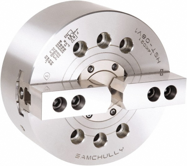Samchully - Hydraulic Power Lathe Chuck: 169 mm Dia, 2 Jaws, Plain Back ...