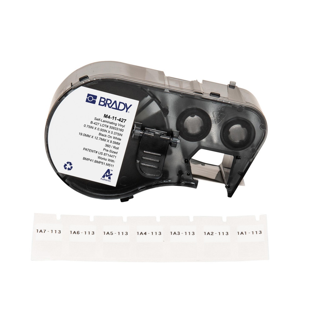 Labels, Ribbons & Tapes; Application: Self-Laminating Labels ; Color Family: White ; Color: Black on White, Clear ; Number Of Labels Per Roll: 360 ; For Use With: BMP41; BMP51; BMP53; M511 ; Width (Inch): 2/4
