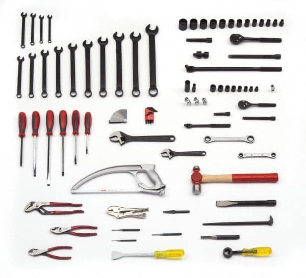 Combination Hand Tool Set: 89 Pc, Railroad Tool Set