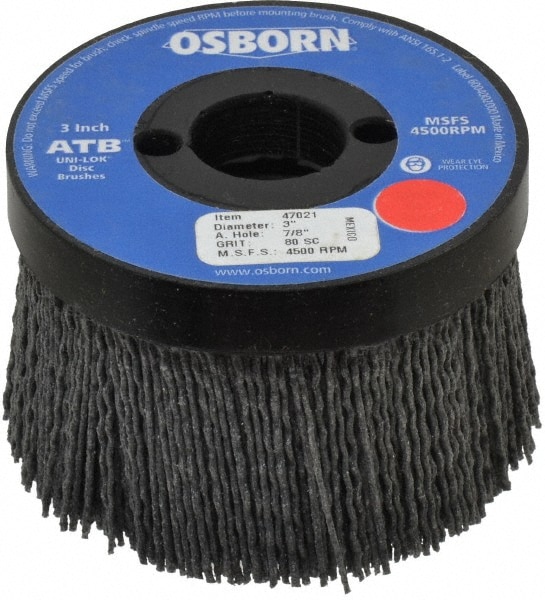 3" 80 Grit Silicon Carbide Crimped Disc Brush