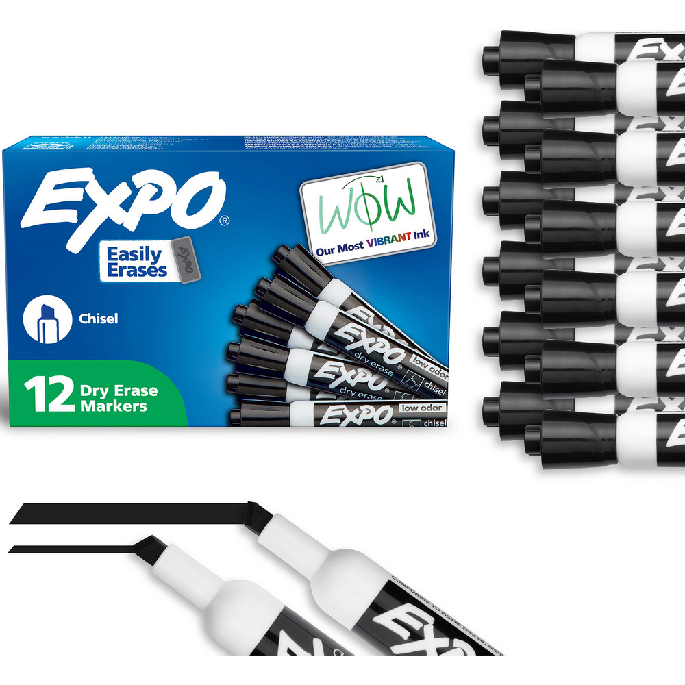 Dry Erase Markers & Accessories; Color: Black ; Tip Type: Chisel ; Marker Cap: Capped ; UNSPSC Code: 44111912