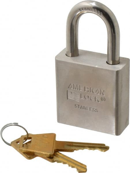 American Lock A5400 Padlock: Stainless Steel, Keyed Different, 1-3/4" Wide 