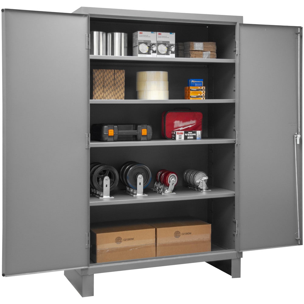 Durham 2505-4S-95 Locking Steel Storage Cabinet: 48" Wide, 24" Deep, 78" High 