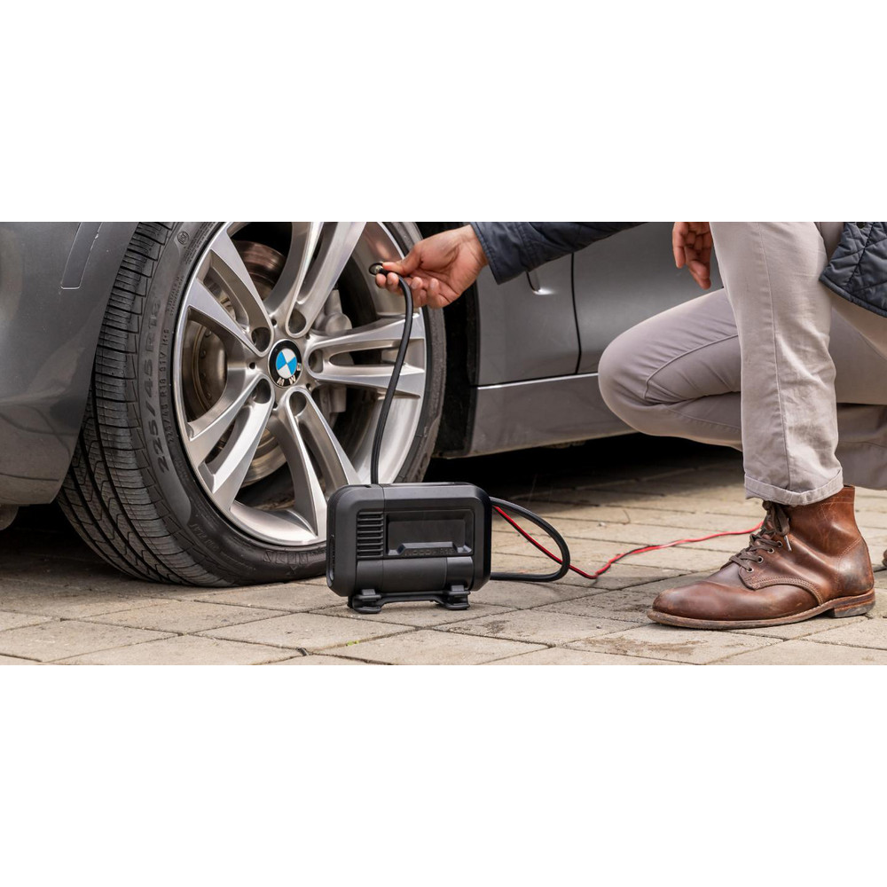 cigarette lighter tire inflator Fast Air Compressor Double Cylinder Digital 120PSI and wait for the LCD display to stop blinking AstroAI Air Compressor Tire Inflator