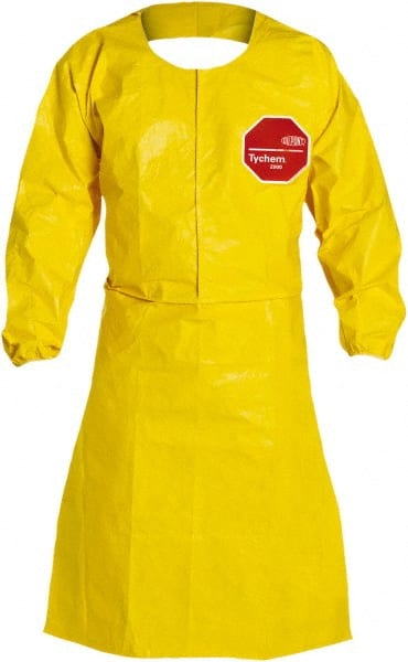 Dupont QC275BYLXL00250 Disposable & Chemical-Resistant Apron: Size X-Large, 45" Length, 10 mil Thick, Yellow 