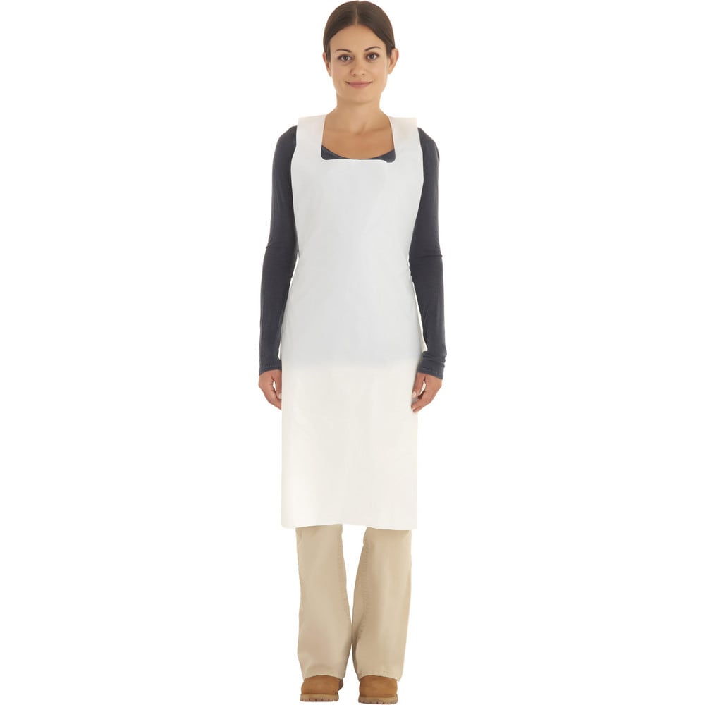 Series 54-290 Disposable & Chemical-Resistant Apron: Fats & Oil-Resistant, 45" Length, 1.75 mil Thick, White