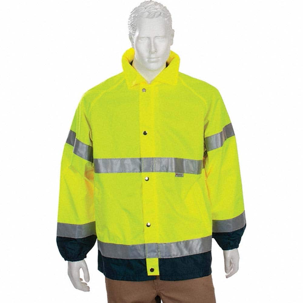 Occunomix LUX-TJR-YXL Jackets & Coats; Garment Style: Rain Jacket ; Size: X-Large ; Garment Type: Breathable; Hi-Visibility; Waterproof ; Gender: Men ; Color: Yellow ; Material: Polyester 