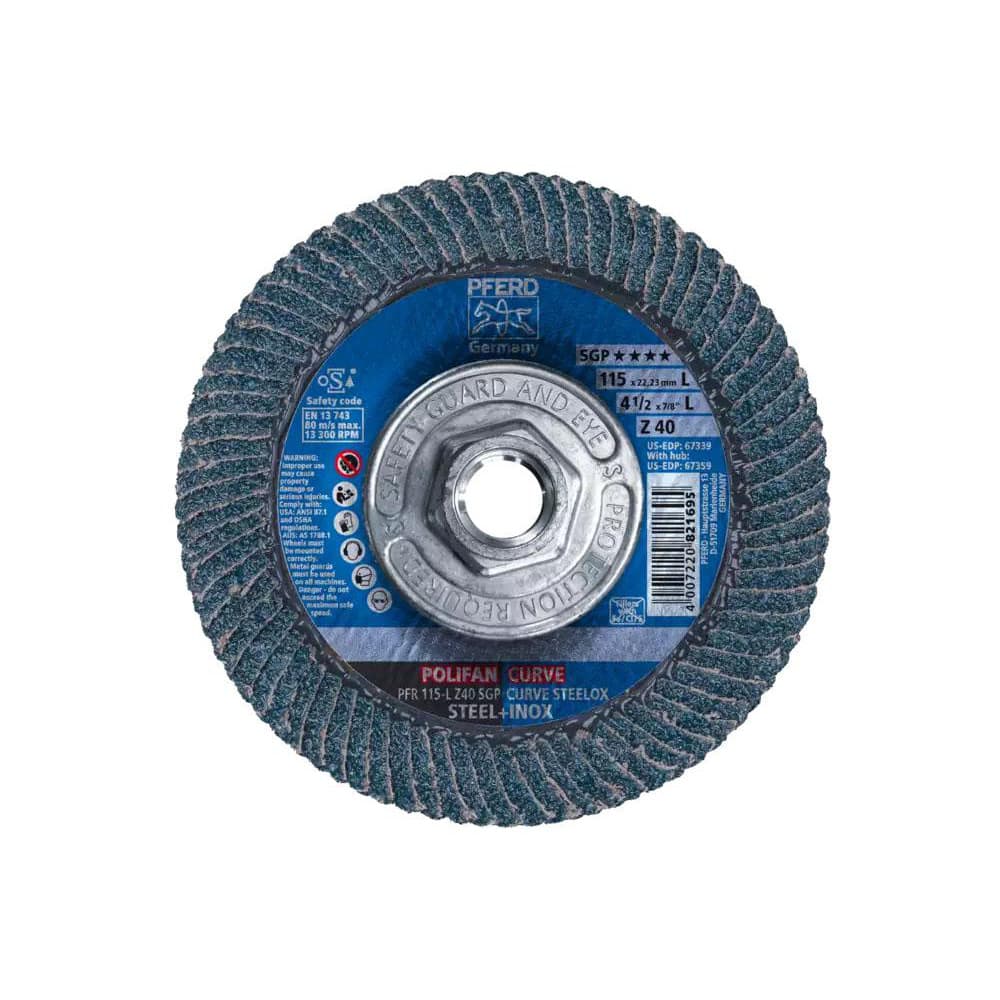 PFERD 67359 Flap Disc: 5/8-11 Hole, 40 Grit, Zirconia Alumina, Type 27 