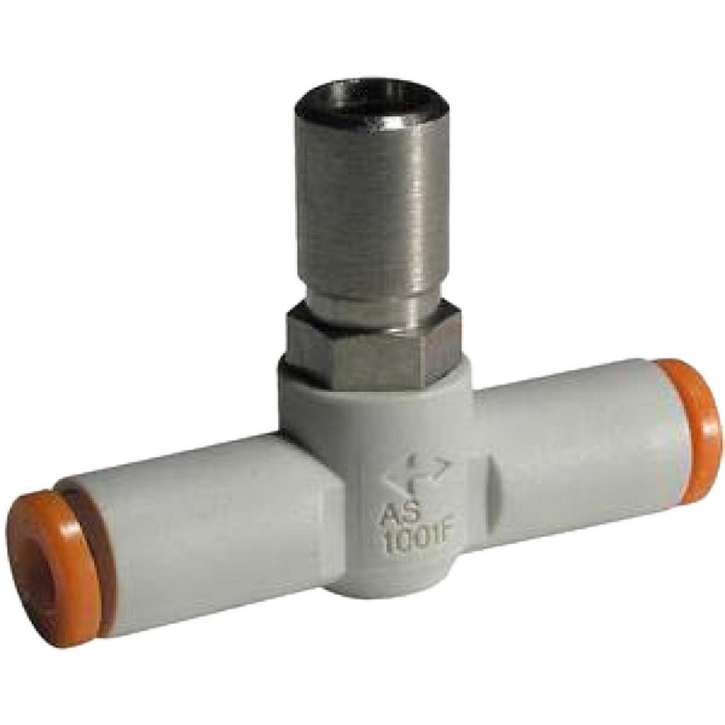 SMC PNEUMATICS | SMC Push-to-Connect Push-to-Connect x Push-to-Connect Fitting: Speed Controller - Polyurethane | Part #AS2001F-07D