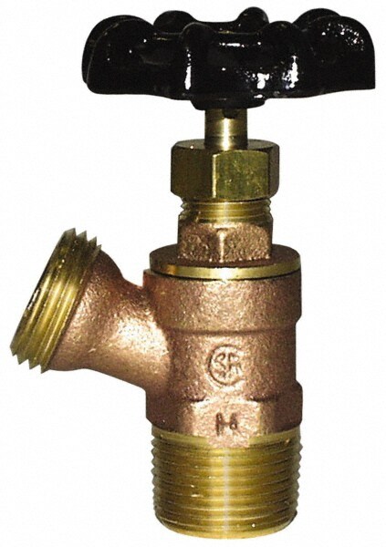 1/2" Pipe, Cast Brass, MNPT x MGHT End Connection, Boiler Drain Valve