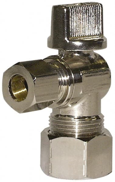 NPT 1/2 Inlet, 125 Max psi, Chrome Finish, Carbon Steel Water Supply Stop Valve