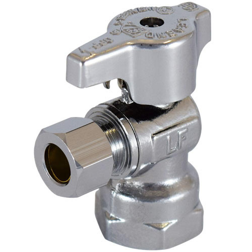NPT 1/2 Inlet, 125 Max psi, Chrome Finish, Carbon Steel Water Supply Stop Valve