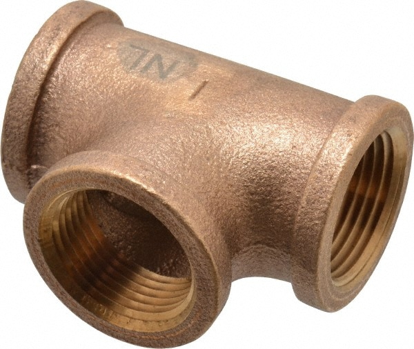 Brass Pipe Tee: 1" Fitting, FNPT x FNPT, Class 125