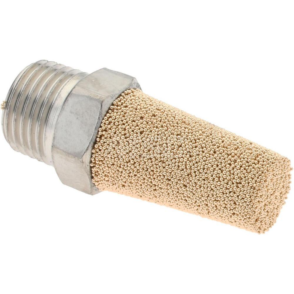 Pneumatic Exhaust Muffler: 1/8" Male NPT, 72 dB