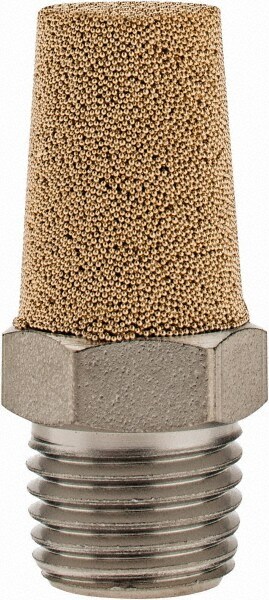Pneumatic Exhaust Muffler: 1/4" Male NPT, 75 dB