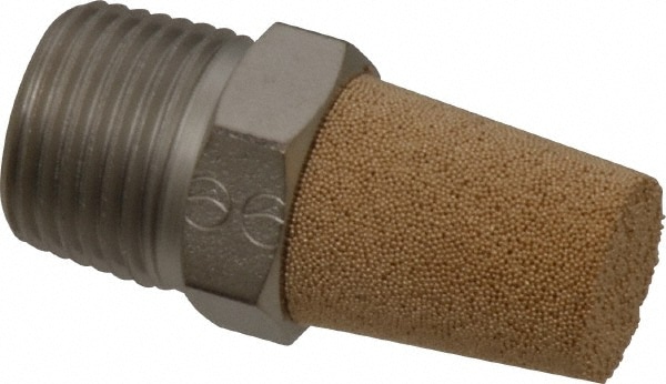 HBSL-SEB Sintered Bronze Brass Exhaust Filter Silencer 1/2 Male NPT Thread  Pneumatic Muffler