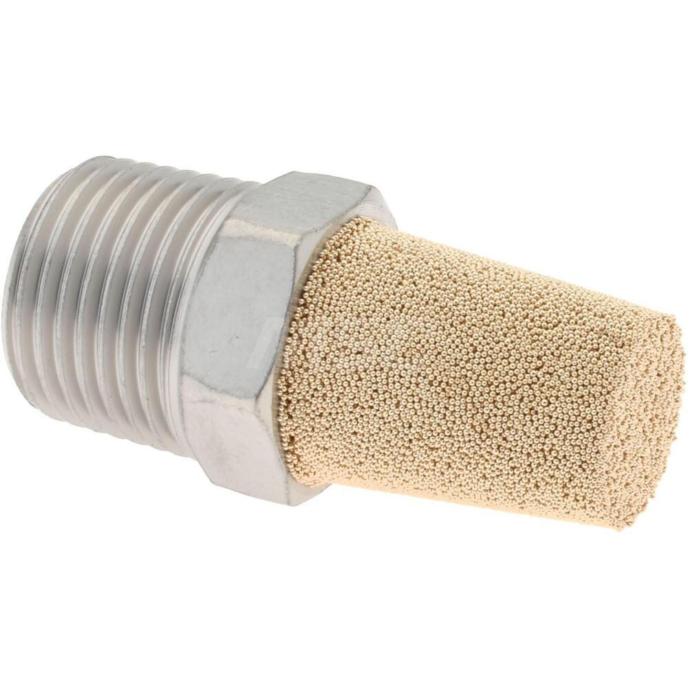 Pneumatic Exhaust Muffler: 3/8" Male NPT, 81 dB