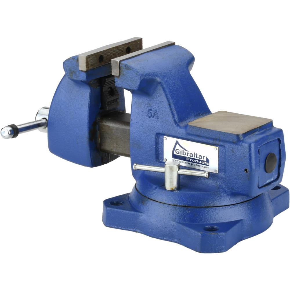 Gibraltar G56401 Bench & Pipe Combination Vise: 5" Jaw Width, 5-1/4" Jaw Opening, 3-3/4" Throat Depth 