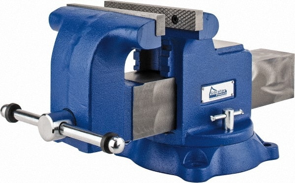Gibraltar CBV042 Bench & Pipe Combination Vise: 8" Jaw Width, 8" Jaw Opening, 4" Throat Depth 