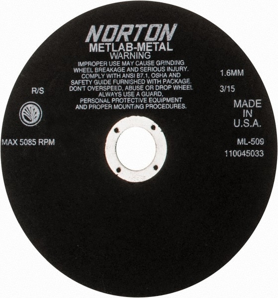 Norton 66253117829 Cut-Off Wheel: 9" Dia, 1-1/4" Hole, Aluminum Oxide Image