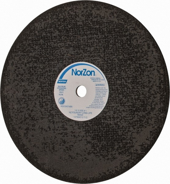 Norton 66253431488 Cut-Off Wheel: 16" Dia, 5/32" Thick, 1" Hole, Zirconia Alumina Image