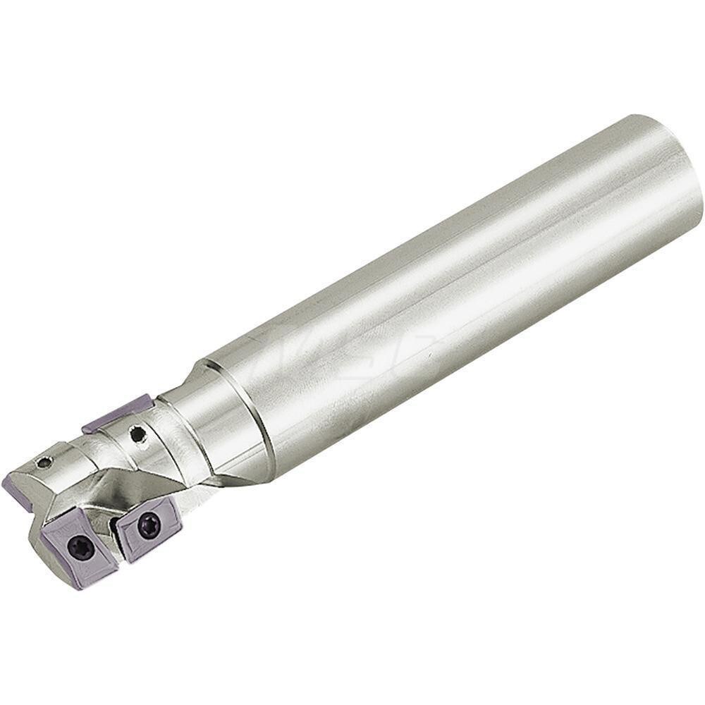 20mm Cut Diam, 0.236" Max Depth, 3/4" Shank Diam, Cylindrical Shank, 5.091" OAL, Indexable Square-Shoulder End Mill
