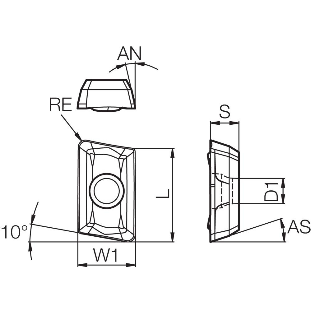 Kyocera Milling Insert JOMT13T308ERD PR1225, Solid Carbide MSC Direct
