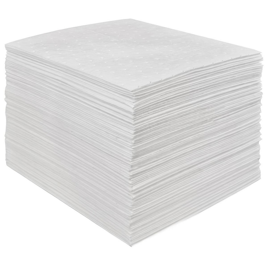 PRO-SAFE Sorbent Pad: For Oil Only, 17" x 15", 24 gal, White - Polypropylene | Part #PSQEP100-FF-PRO