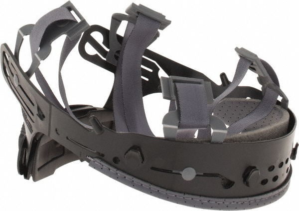 4 Point Suspension, Ratchet, Replacement Suspension - MSA V-Gard Compatibility, Nylon, Black