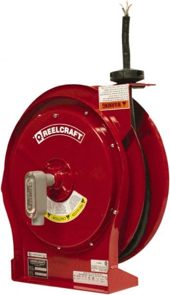 Reelcraft L 5550 124 X Cord & Cable Reel: 12 AWG, 50 Long, Flying Lead End 